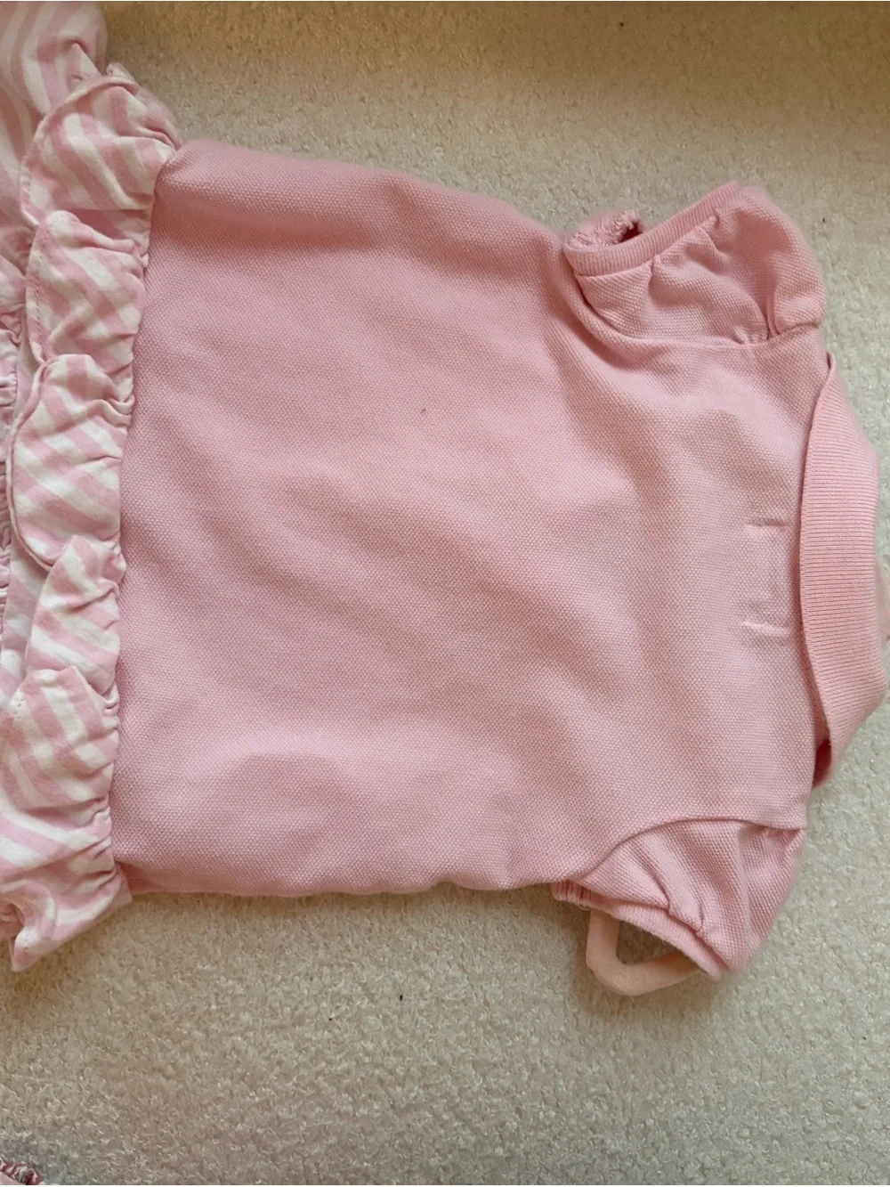Ralph Lauren Light Pink Polo Dress with Ruffle Trim